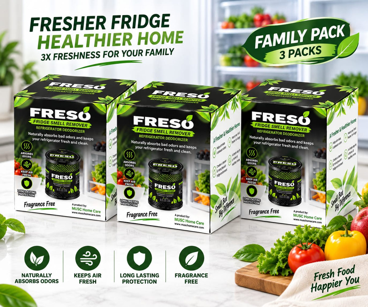 FRESO refrigerator deodorizer family pack for fridge odor removal