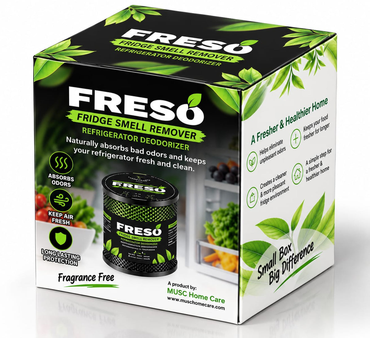 FRESO refrigerator deodorizer for fridge odor removal